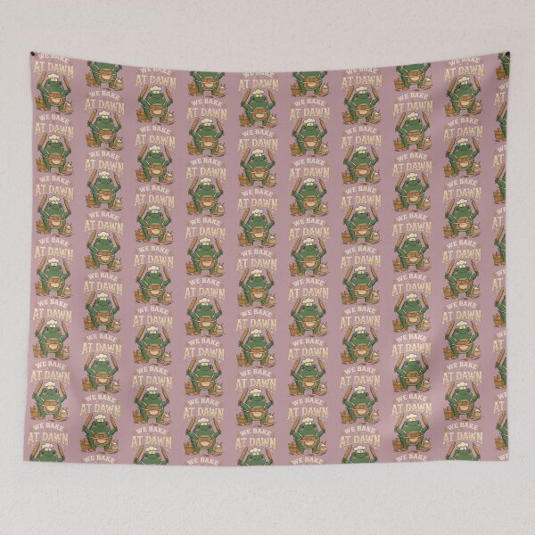 Item preview, Frog We Bake At Dawn Funny Baking Humor Meme 1 designed and sold by ChinkyCat Official.