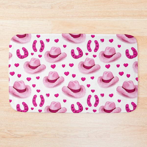 Item preview, Large Scale Pink Cowgirl Hat And Horseshoe Pattern designed and sold by igraphixart.