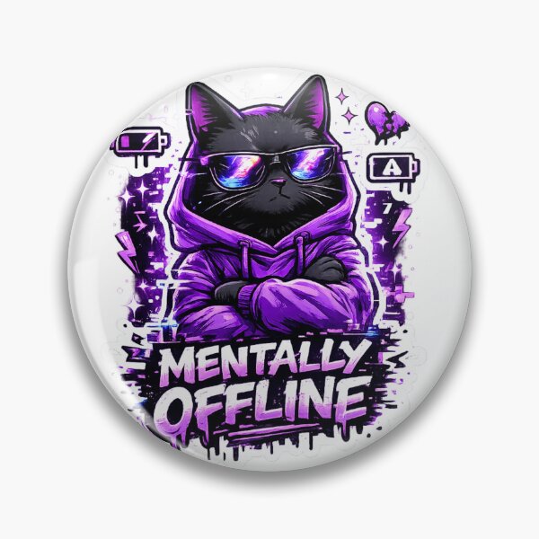 Item preview, Mentally Offline Cool Black Cat designed and sold by DealHunterx.