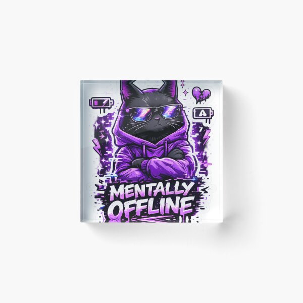 Item preview, Mentally Offline Cool Black Cat designed and sold by DealHunterx.