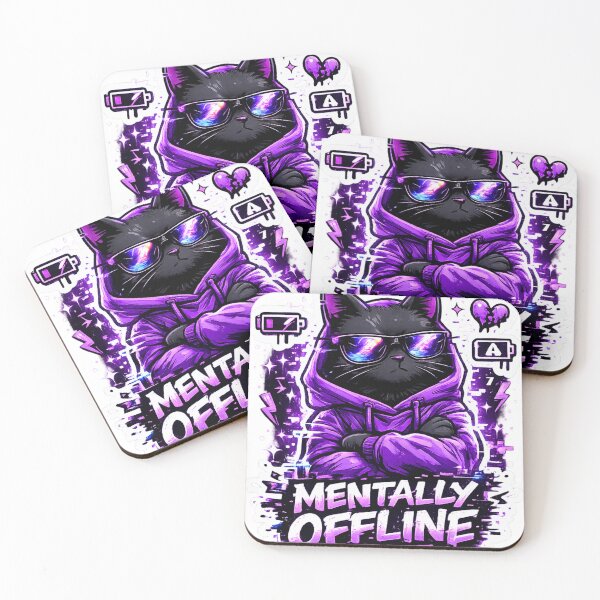 Item preview, Mentally Offline Cool Black Cat designed and sold by DealHunterx.