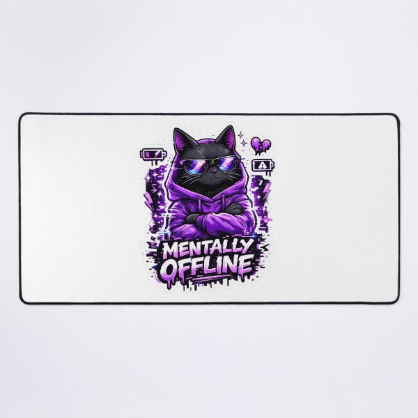 Item preview, Mentally Offline Cool Black Cat designed and sold by DealHunterx.