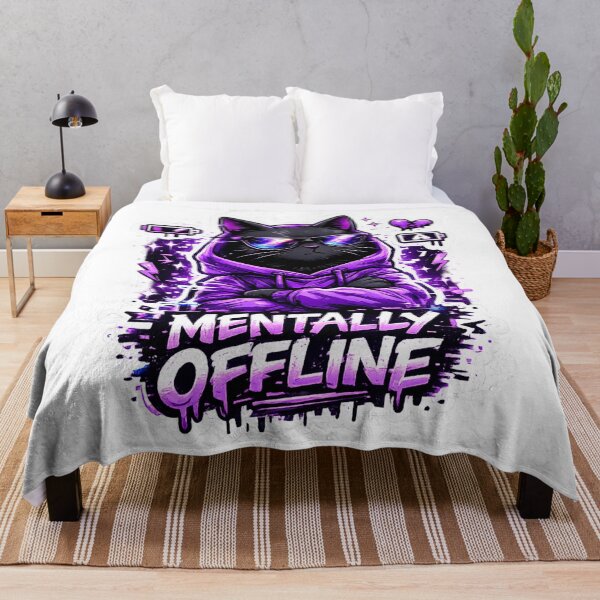Item preview, Mentally Offline Cool Black Cat designed and sold by DealHunterx.