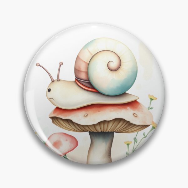 Item preview, Whimsical Watercolor Snail on a Mushroom designed and sold by Vida e Arte.