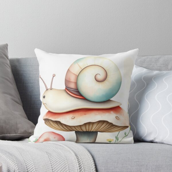 Item preview, Whimsical Watercolor Snail on a Mushroom designed and sold by Vida e Arte.