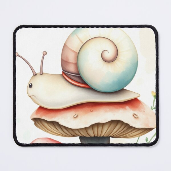 Item preview, Whimsical Watercolor Snail on a Mushroom designed and sold by Vida e Arte.