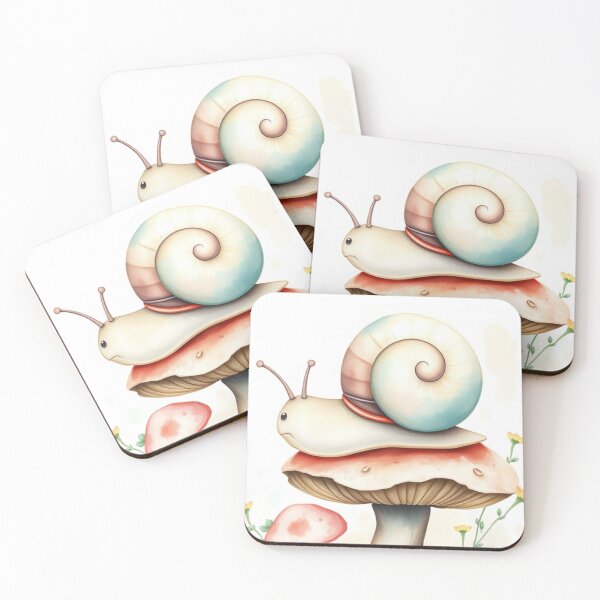 Item preview, Whimsical Watercolor Snail on a Mushroom designed and sold by Vida e Arte.