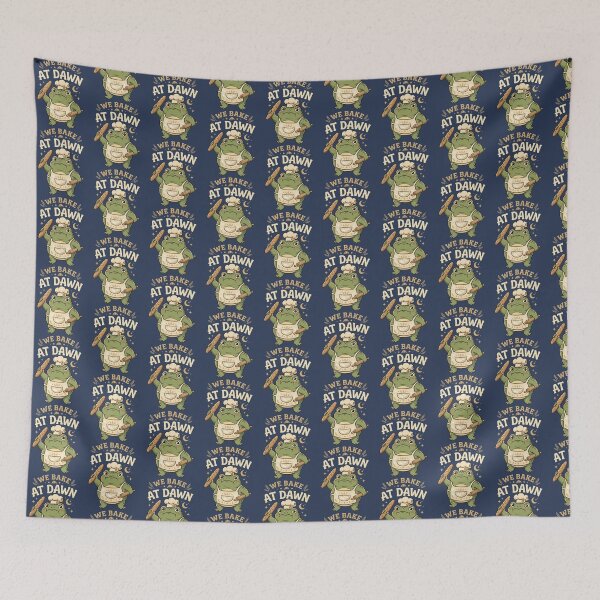 Item preview, Frog We Bake At Dawn Funny Baking Humor Meme 2 designed and sold by ChinkyCat Official.