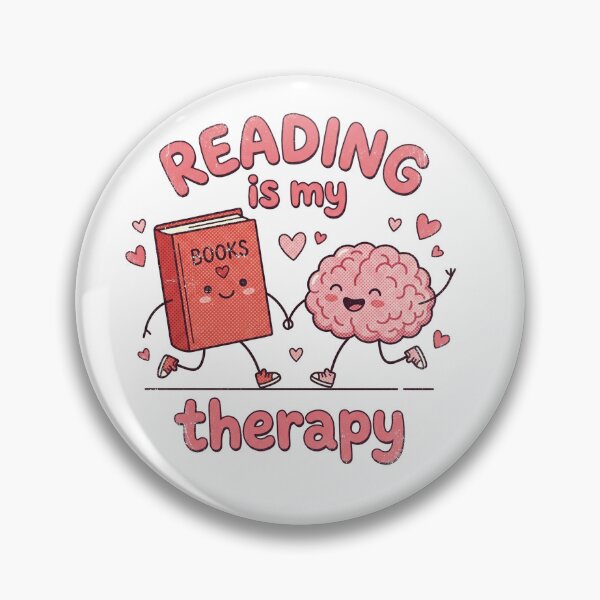 Item preview, Reading Is My Therapy - Cute Retro Book and Brain Kawaii designed and sold by AdyKurniawan.