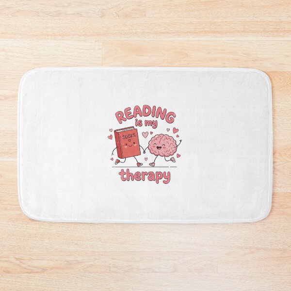 Item preview, Reading Is My Therapy - Cute Retro Book and Brain Kawaii designed and sold by AdyKurniawan.