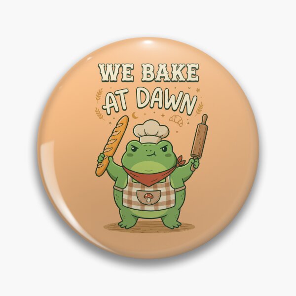Item preview, Frog We Bake At Dawn Funny Baking Humor Meme 3 designed and sold by ChinkyCat Official.