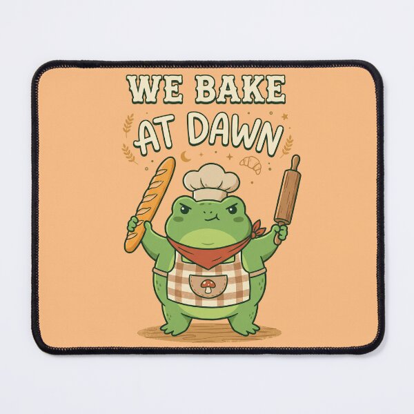Item preview, Frog We Bake At Dawn Funny Baking Humor Meme 3 designed and sold by ChinkyCat Official.