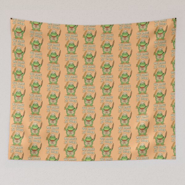 Item preview, Frog We Bake At Dawn Funny Baking Humor Meme 3 designed and sold by ChinkyCat Official.