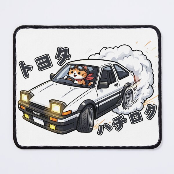 Item preview, Kawaii Drift Cat AE86 JDM Racer Akina mountain designed and sold by Muri Neko.