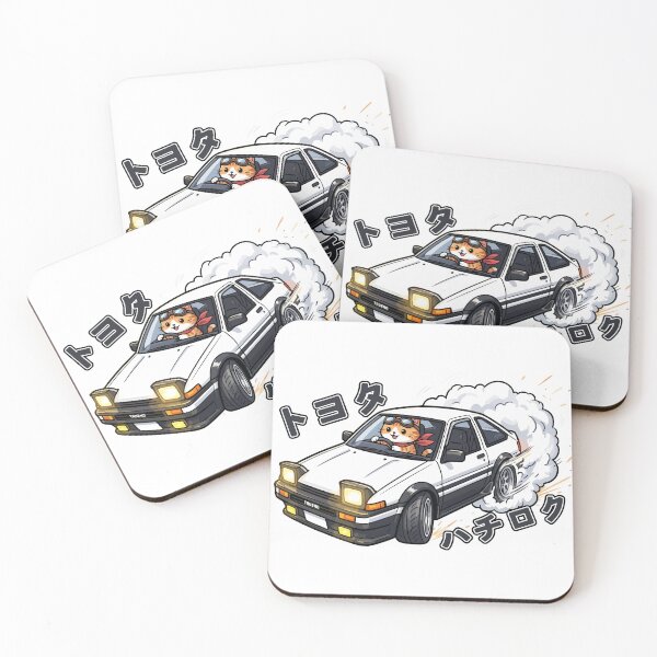 Item preview, Kawaii Drift Cat AE86 JDM Racer Akina mountain designed and sold by Muri Neko.