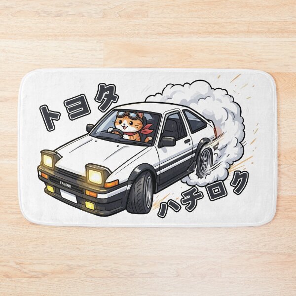 Item preview, Kawaii Drift Cat AE86 JDM Racer Akina mountain designed and sold by Muri Neko.