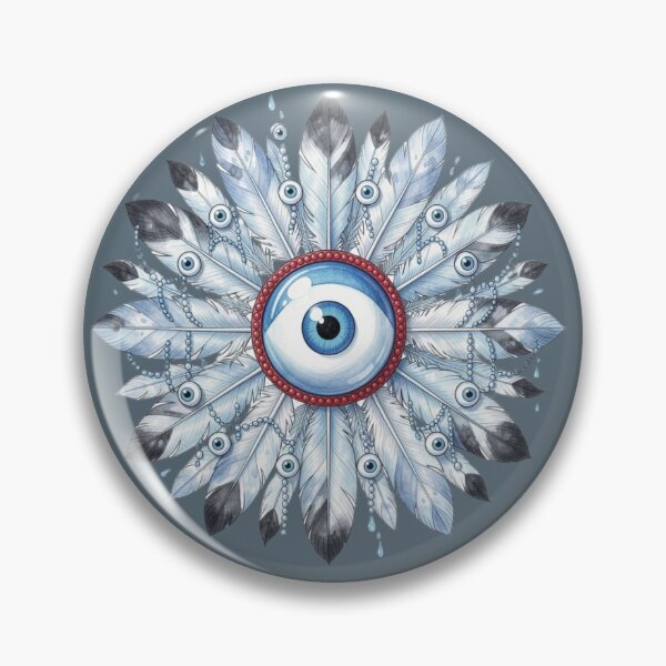 Item preview, Blue Evil Eye Feather Mandala designed and sold by TheUnveiledEye.