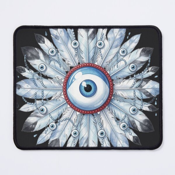 Item preview, Blue Evil Eye Feather Mandala designed and sold by TheUnveiledEye.