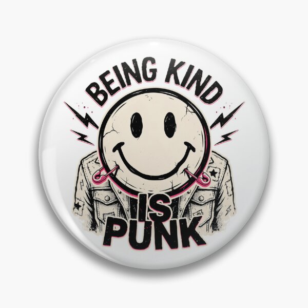 Item preview, Being Kind Is Punk – Smiley Face Punk Rock Kindness Design designed and sold by ArcticFoxStudio.