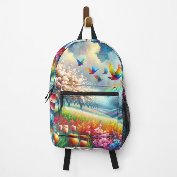 Item preview, Colorful Birds Flying Over Apple Orchard designed and sold by M-Y-A-R-T-.