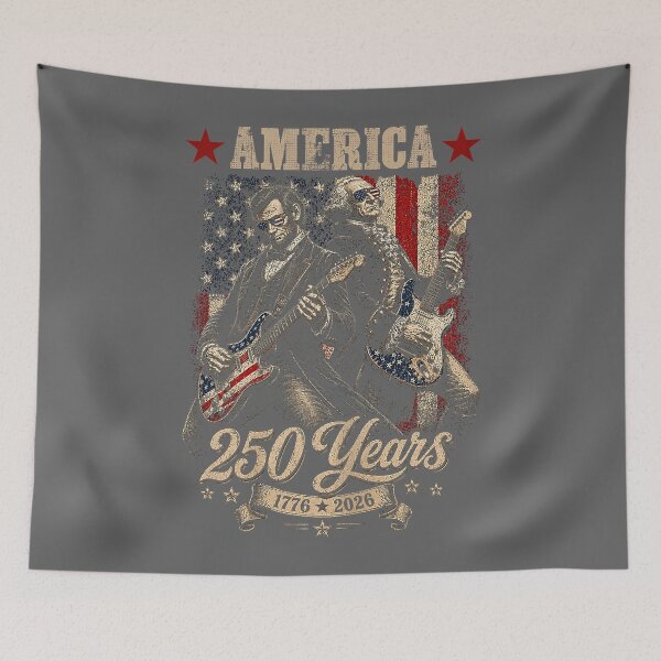 Item preview, Vintage Washington Lincoln Playing Guitar 250 Years America designed and sold by KristineLi.