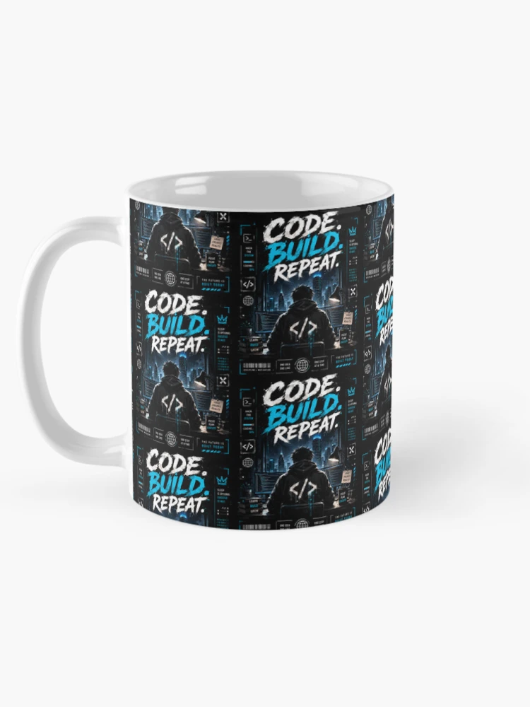 Thumbnail 5 of 6, Coffee Mug, Build Code Repeat Programmer Sticker designed and sold by GenZStickerHub1.