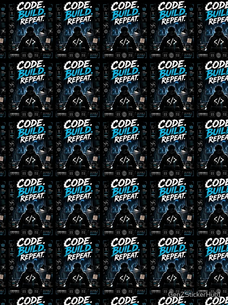 Thumbnail 5 of 5, A-Line Dress, Build Code Repeat Programmer Sticker designed and sold by GenZStickerHub1.
