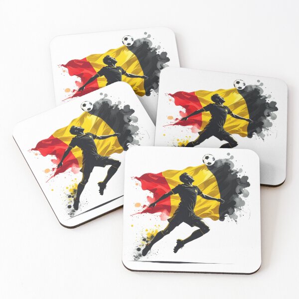 Item preview, Belgium Soccer Player Art — Belgian Football Flag Action Fan Print designed and sold by icemanphotos.