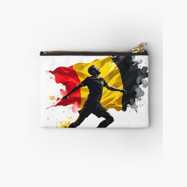Item preview, Belgium Soccer Player Art — Belgian Football Flag Action Fan Print designed and sold by icemanphotos.