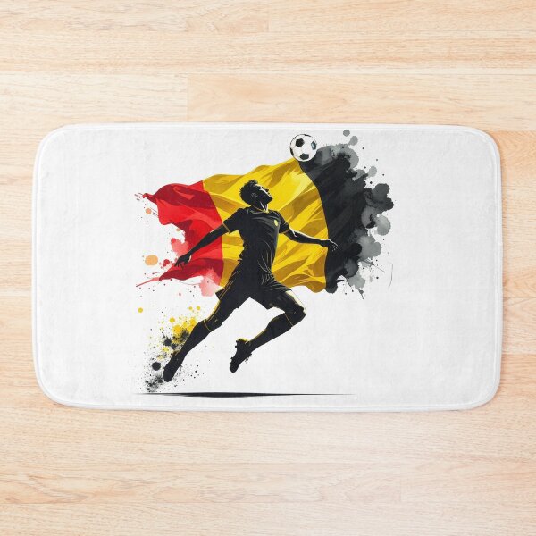Item preview, Belgium Soccer Player Art — Belgian Football Flag Action Fan Print designed and sold by icemanphotos.
