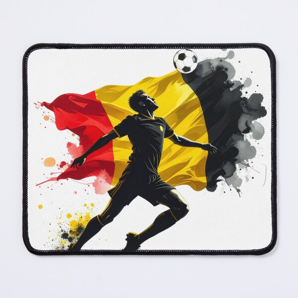 Item preview, Belgium Soccer Player Art — Belgian Football Flag Action Fan Print designed and sold by icemanphotos.