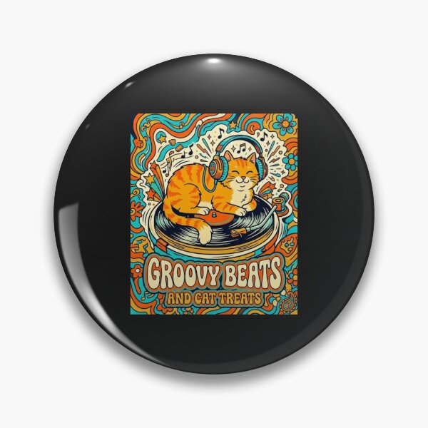 Item preview,  Groovy Beats and Cat Treats Retro DJ Vinyl Vintry Off designed and sold by VintryOff.
