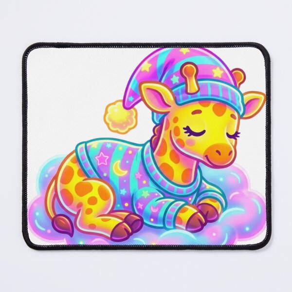 Item preview, Cute sleeping giraffe in pajamas on a cloud designed and sold by NeonTraum.