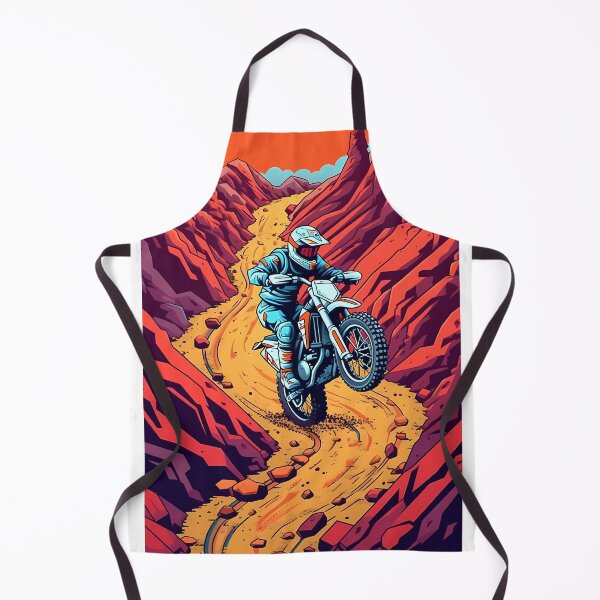Item preview, Retro Comic Style Dirt Bike Rider In Red Rock Canyon designed and sold by RevUpDesign.