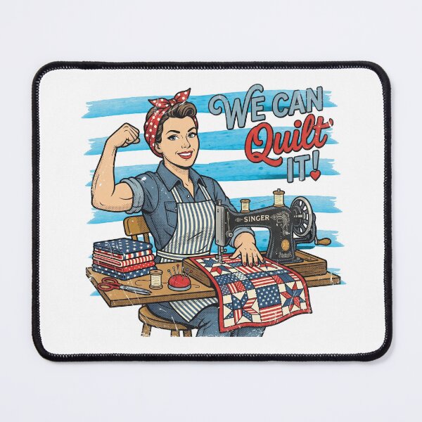 Item preview, We Can Quilt It Retro Rosie The Riveter Patriotic designed and sold by AdyKurniawan.