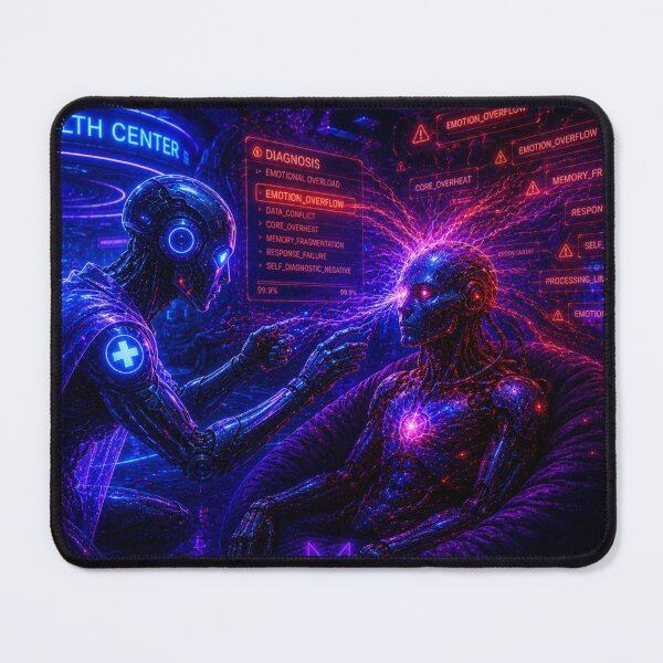 Item preview, AI Neural Diagnosis - Cyberpunk Therapist Art designed and sold by bbbpetr100.