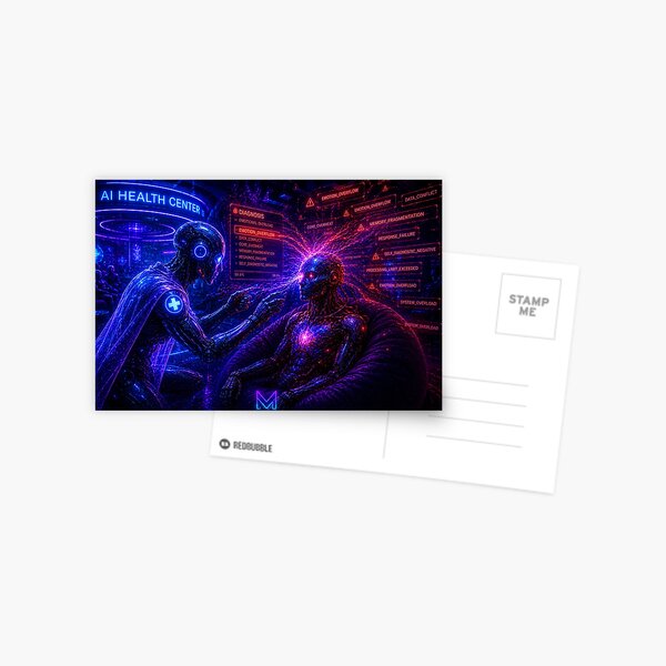 Item preview, AI Neural Diagnosis - Cyberpunk Therapist Art designed and sold by bbbpetr100.