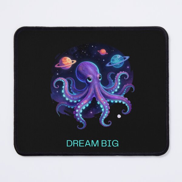 Item preview, "Dream Big - Cosmic Octopus Juggling Planets Retro Neon Art" designed and sold by Aneta-Design.