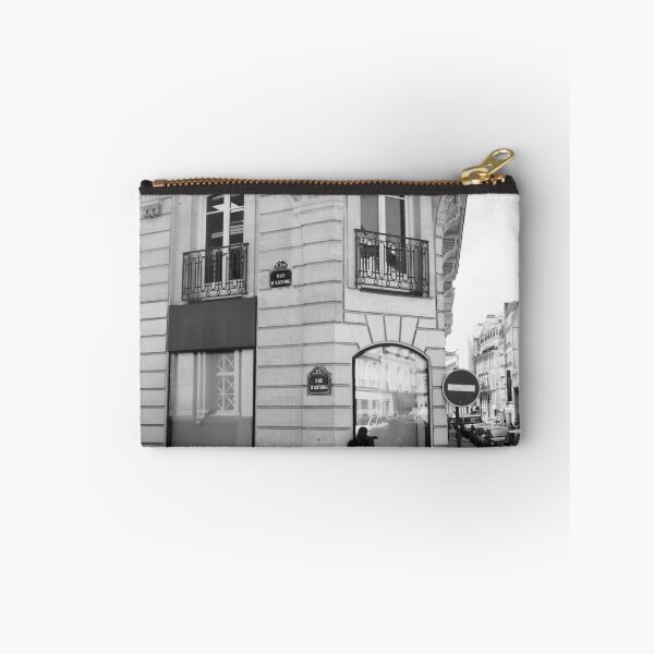 Item preview, Rue d'Astorg - Parisian street corner, black and white city photography designed and sold by jacquesview.