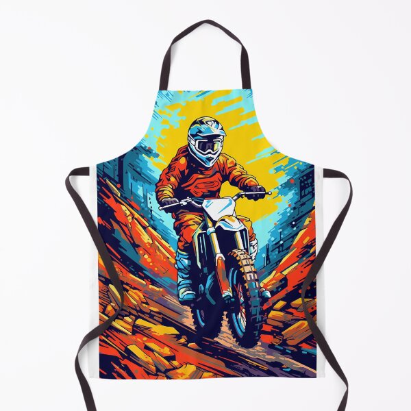 Item preview, Vibrant Pop Art Dirt Bike Rider On Rocky Trail designed and sold by RevUpDesign.