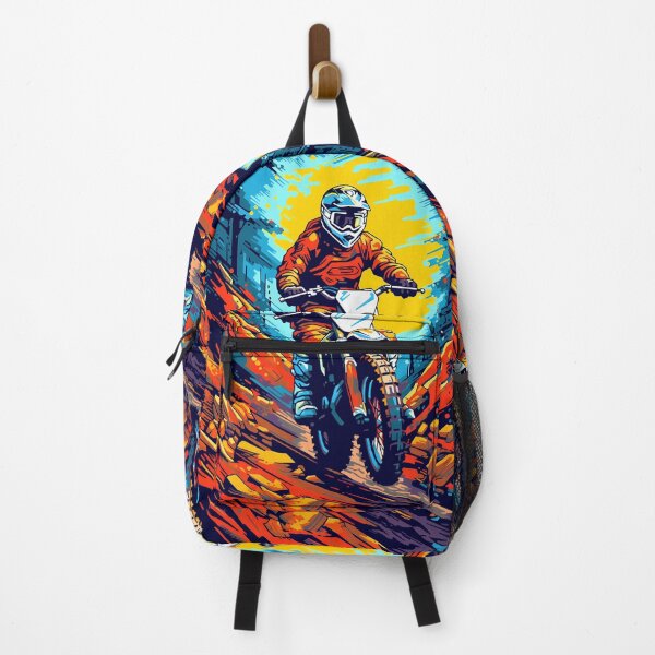 Item preview, Vibrant Pop Art Dirt Bike Rider On Rocky Trail designed and sold by RevUpDesign.