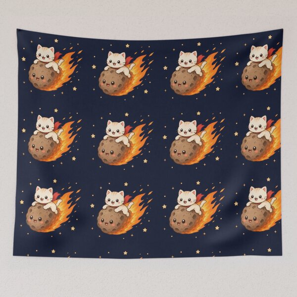 Item preview, Cute Kawaii Space Cat Riding a Meteor designed and sold by Seculinator.