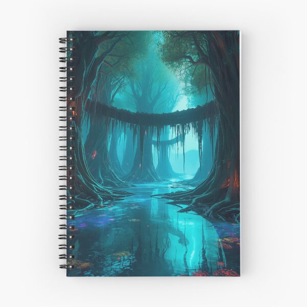 Item preview, Neon Mangrove Abyss Alien Fantasy Landscape designed and sold by Luminous Wilds.