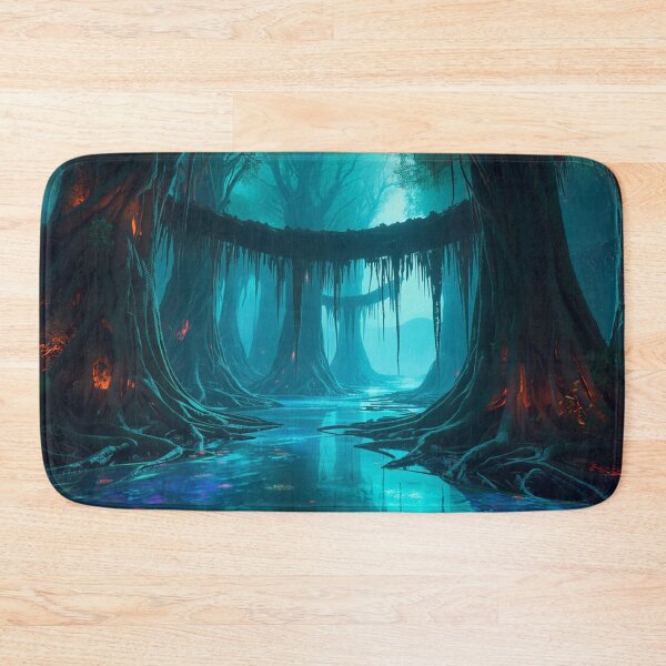 Item preview, Neon Mangrove Abyss Alien Fantasy Landscape designed and sold by Luminous Wilds.