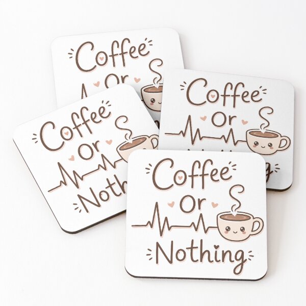 Item preview, Coffee or Nothing – Cute Kawaii Coffee Lover Quote designed and sold by Sharlo Shop.