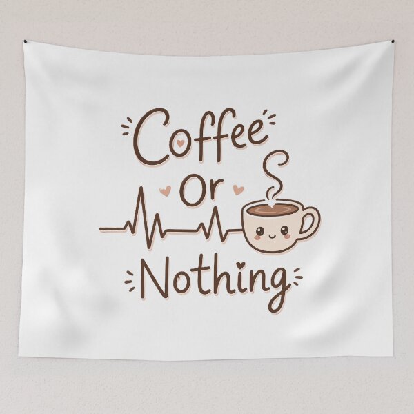 Item preview, Coffee or Nothing – Cute Kawaii Coffee Lover Quote designed and sold by Sharlo Shop.