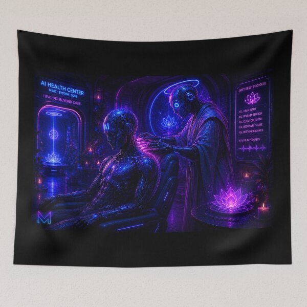 Item preview, AI Soft Reset Protocol - Cyberpunk Healing Art designed and sold by bbbpetr100.