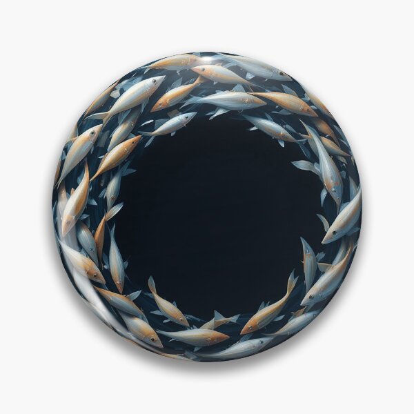 Item preview, Ocean Harmony Fish Circle – Minimal Marine Line Art | Flowing School of Fish Design designed and sold by PixPixari.