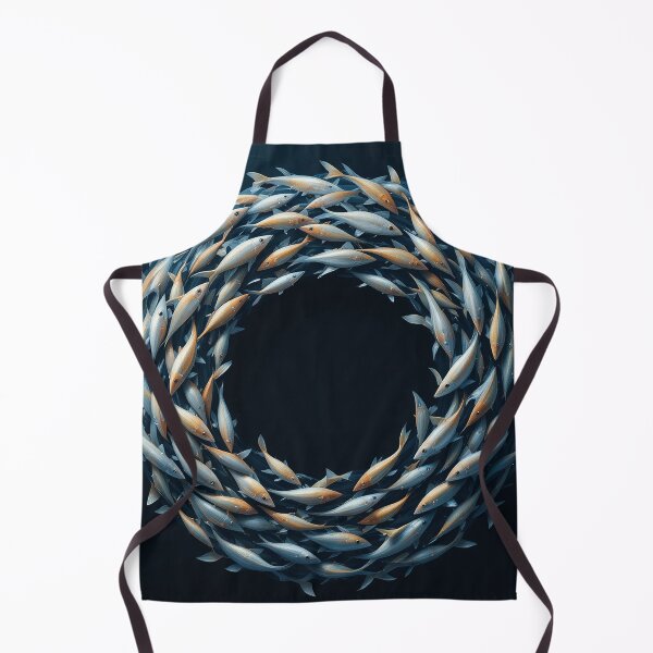 Item preview, Ocean Harmony Fish Circle – Minimal Marine Line Art | Flowing School of Fish Design designed and sold by PixPixari.