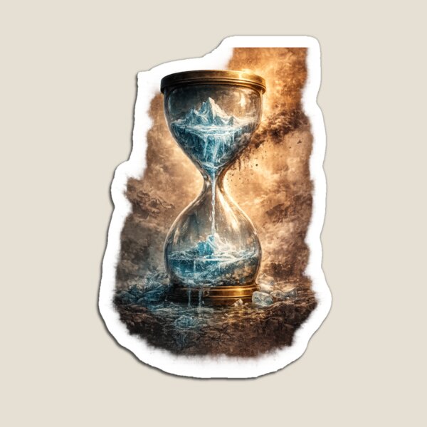 Item preview, Melting Time Climate Change Hourglass Glacier Ice Melt Environmental Awareness Design designed and sold by OrbitOfMind.